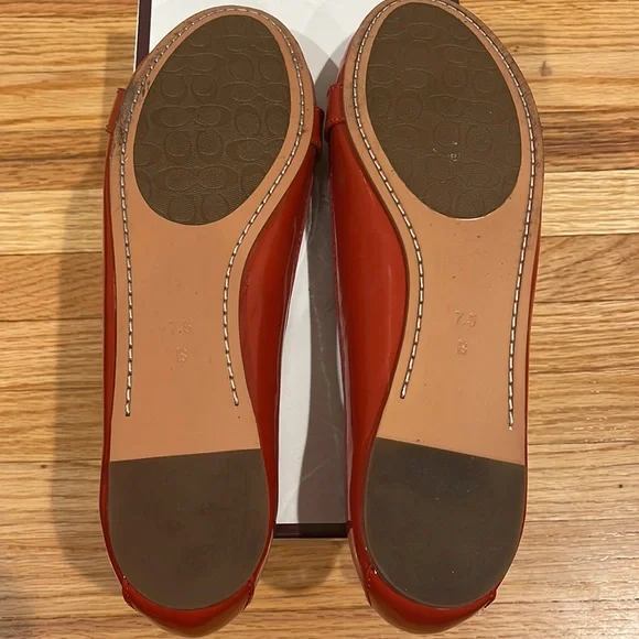 COACH Orchid Geranium Soft Patent Leather Loafers - Picture 7 of 9